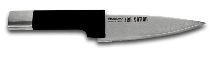 Chroma Zen-Sation Z-02, Damast Kochmesser, 14cm, 32 Lagen Damaszener Stahl