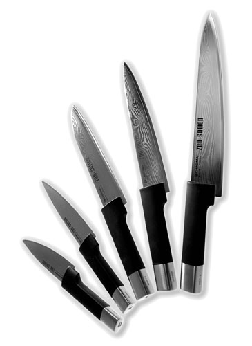 Chroma Zen-Sation Set Damast Messer Z-01 bis Z-05 / 5 Messer, 32 Lagen Damaszener Stahl