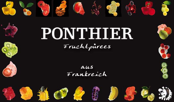 Pürees, Coulies und Sorbets von Ponthier Die Fruchtpürees von Ponthier zeichnen sich durch ihre besonders intensive Farbe und den authentischen Geschmack aus. Ponthier bietet mit seinen Produkten eine Top-Qualität. | www.gourmet-versand.com Pürees, Coulies und Sorbets von Ponthier Die Fruchtpürees von Ponthier zeichnen sich durch ihre besonders intensive Farbe und den authentischen Geschmack aus. Ponthier bietet mit seinen Produkten eine Top-Qualität. | www.gourmet-versand.com