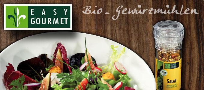Easy Gourmet - BIO Gewürzmühlen Beliebte Gewürzmühlen gibt es jetzt auch in BIO-Qualität. Weiterhin enthalten diese BIO-MÜHLEN kein Gluten | www.gourmet-versand.com Easy Gourmet - BIO Gewürzmühlen Beliebte Gewürzmühlen gibt es jetzt auch in BIO-Qualität. Weiterhin enthalten diese BIO-MÜHLEN kein Gluten | www.gourmet-versand.com