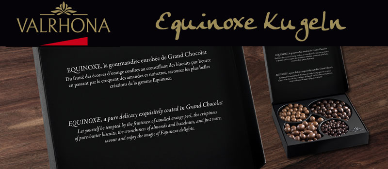 Valrhona Equinoxe Kugeln Verw�hnen Sie sich und Ihre Liebsten mit knackigen Mandeln und Haseln�ssen umh�llt von feinster Valrhona Bitterschokolade. | www.gourmet-versand.com