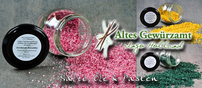 Salze, Öle und Pasten von Ingo Holland - Altes Gewürzamt Chilli Öl, Curry Öl, Nam Prik, Pasten, Pesto sowie Gewürzsalze von Ingo Holland | www.gourmet-versand.com Salze, Öle und Pasten von Ingo Holland - Altes Gewürzamt Chilli Öl, Curry Öl, Nam Prik, Pasten, Pesto sowie Gewürzsalze von Ingo Holland | www.gourmet-versand.com