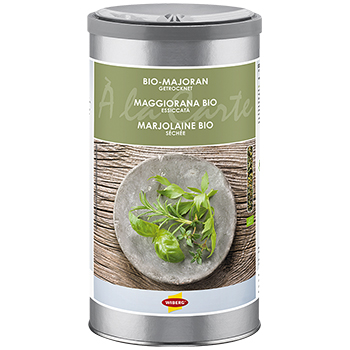Wiberg Bio-Majoran getrocknet, gerebelt, BIO-zertifiziert - 130 g - Aroma-Tresor - www.gourmet-versand.com