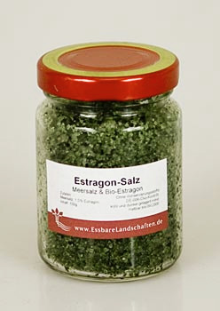 Estragonsalz , Meersalz mit Estragon von Essbare Landschaften - 100 g - Glas - www.gourmet-versand.com