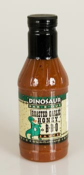 Dinosaur, ger�stete Knoblauch-Honig BBQ-Sauce, Roasted Garlic - 473 ml - Flasche - www.gourmet-versand.com