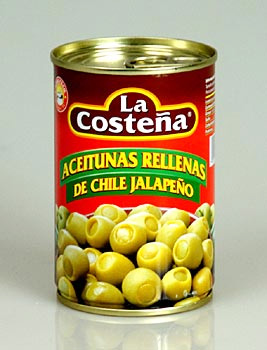 Oliven mit Jalapeno Chili gef�llt (La Costena) - 300 g - Dose - www.gourmet-versand.com