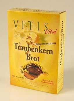 Backmischung mit Traubenkernmehl, f�r Brot vo Vitis - 750 g - Karton - www.gourmet-versand.com