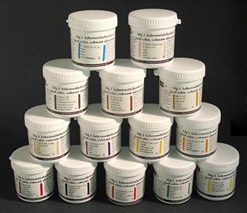 Lebensmittelfarben Sortiment, wasserl�slich, (9150), von Ruth - 14 x 50 g - Karton - www.gourmet-versand.com