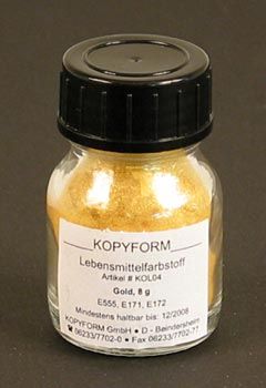 Puderfarbe, Gold - 8 g - Glas - www.gourmet-versand.com