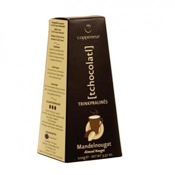 Trinkschokolade-Kugeln, Mandel-Cremenougat (Refill) BIO-zertifiziert - 100 g - Schachtel - www.gourmet-versand.com