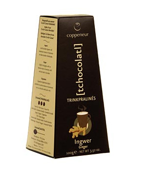 Trinkschokolade-Kugeln, Ingwer (Refill), BIO-zertifiziert - 100 g - Schachtel - www.gourmet-versand.com