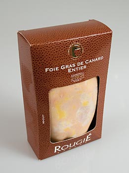 Entenleber - Entier, in Form einer Leber, 100 % Foie Gras von ROUGIE - 400 g - Pe-schale - www.gourmet-versand.com
