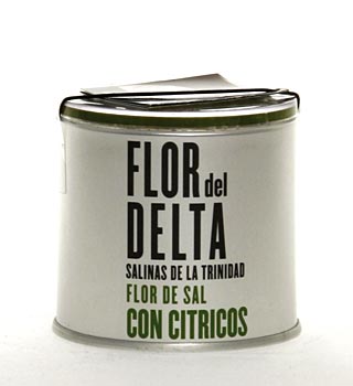 Flor de Delta, Flor de Sal con Citricos/ Zitrone, Joan Roca - 150 g - Dose - www.gourmet-versand.com