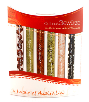 Outback Gewürze Six Spice Pack mit Gewürzen aus Australien - 51 g - Packung - www.gourmet-versand.com Outback Gewürze Six Spice Pack mit Gewürzen aus Australien - 51 g - Packung - www.gourmet-versand.com