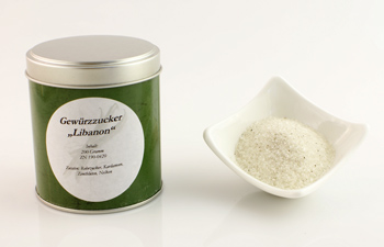 Gewürzzucker Libanon, Altes Gewürzamt, Ingo Holland - 200 g - Dose - www.gourmet-versand.com Gewürzzucker Libanon, Altes Gewürzamt, Ingo Holland - 200 g - Dose - www.gourmet-versand.com