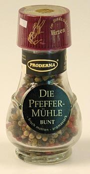 Einweg-M�hle - Bunter Pfeffer - 35 g - Glas - www.gourmet-versand.com