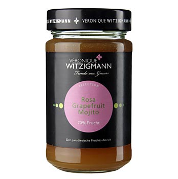 Rosa Grapefruit Mojito - Fruchtaufstrich von Veronique Witzigmann - 225 g - Glas - www.gourmet-versand.com Rosa Grapefruit Mojito - Fruchtaufstrich von Veronique Witzigmann - 225 g - Glas - www.gourmet-versand.com