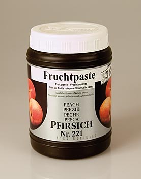 Pfirsich-Paste, von Dreidoppel, No.221 - 1 kg - Pe-dose - www.gourmet-versand.com