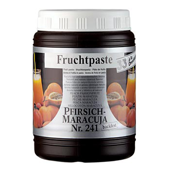 Pfirsich-Maracuja-Paste, von Dreidoppel, No.241 - 1 kg - Pe-dose - www.gourmet-versand.com