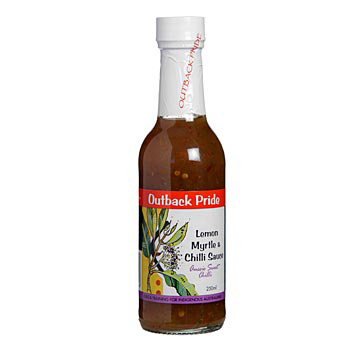 Lemon Myrtle Chili Sauce, als Dip mit Zitronen-Myrte und Chili - 250 ml - Flasche - www.gourmet-versand.com
