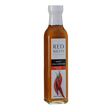 Sweet Chili Dressing, als Dip oder Marinade, von Red Kellys - 250 ml - Flasche - www.gourmet-versand.com