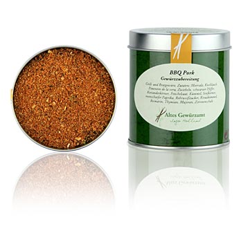 BBQ Pork, Gew�rzzubereitung f�r Schwein, Altes Gew�rzamt - 80 g - Dose - www.gourmet-versand.com