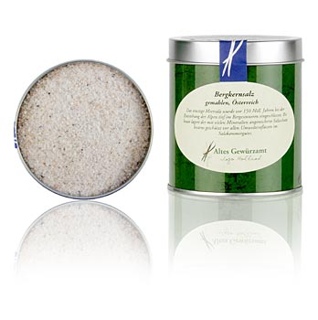 Bergkernsalz, gemahlen, Altes Gew�rzamt - 150 g - Dose - www.gourmet-versand.com