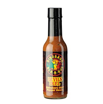 Dinosaur, BBQ-Sauce, Devils Duel Habaenro - 148 ml - Flasche - www.gourmet-versand.com