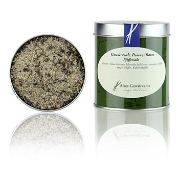 Gew�rzsalz mit Poivres Rares seltene Pfeffersorten, Altes Gew�rzamt, Ingo Holland - 150 g - Dose - www.gourmet-versand.com