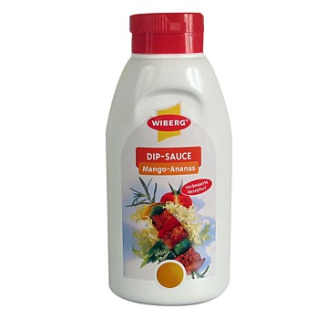 Wiberg Dip Sauce Mango Ananas mit Curry, Ingwer und Zwiebeln, Squeeze Flasche - 900 ml - Pe-flasche - www.gourmet-versand.com