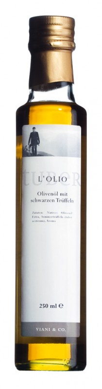 Olio d`oliva al tartufo nero, Olivenöl mit Aroma von schwarzem Trüffel - 250 ml - Flasche