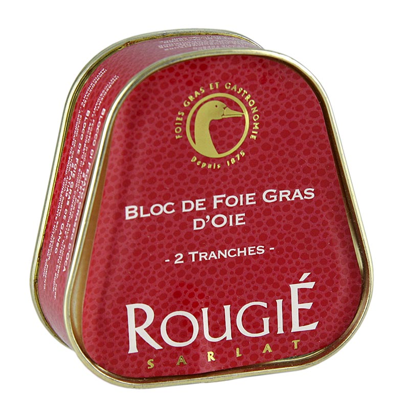 Gänsestopfleberblock, Foie Gras, Trapez, Halbkonserve, Rougie - 75 g - Dose