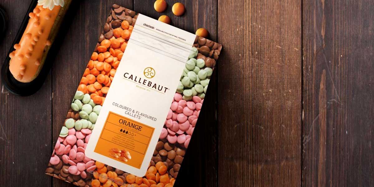 Dekorativt materiale (fargecouverture) fra Callebaut