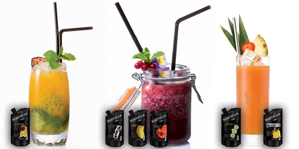 Cocktails mit Ponthier Pürees