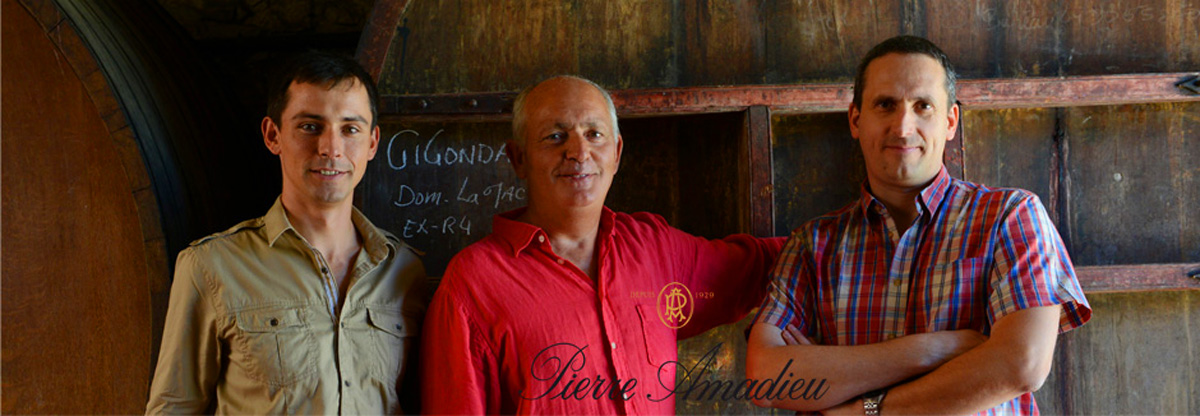 Vins France - Rhone - Pierre Amadieu Notre histoire commence en 1929 lorsque mon grand-pere, Pierre Amadieu, decide d`elaborer et de commercialiser son vin.