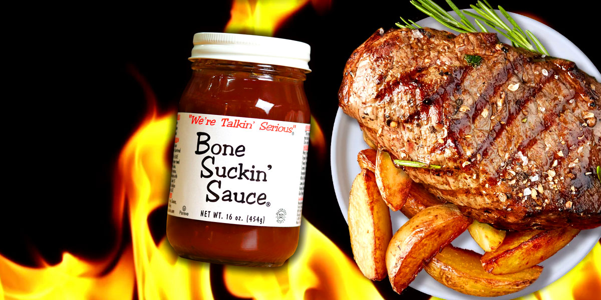 Produits de sauces barbecue Bone Suckin de Caroline du Nord - Etats-Unis Bone Suckin Barbecue - Les sauces / sauces barbecue et epices pour barbecue sont fabriquees a la main a partir des meilleurs ingredients et sont sans gluten.