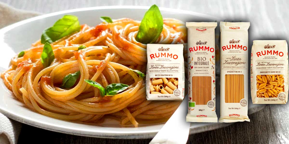 RUMMO Pasta & Nudeln Köstliche Pasta - seit 1846 wird das Rezept von Rummo von Generation zu Generation weitergegeben. RUMMO Pasta & Nudeln Köstliche Pasta - seit 1846 wird das Rezept von Rummo von Generation zu Generation weitergegeben.