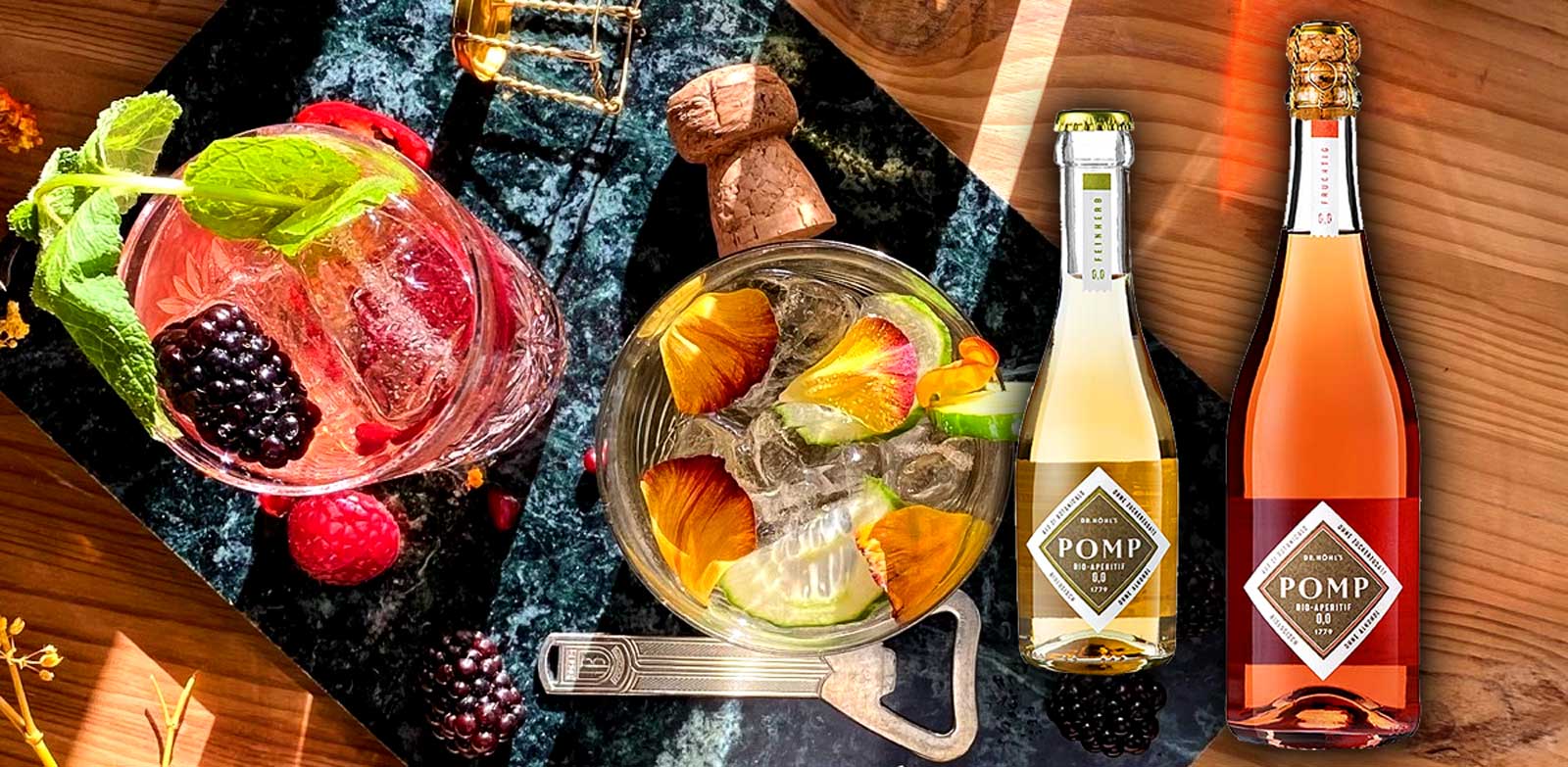 Secco, sparkling wine, cider Enjoyment and well-being around apples - that has been our family mission at Dr.Hohl`s for over 240 years
The unique Pomp Cuvee made from Riesling sparkling wine and Champagne Reinette