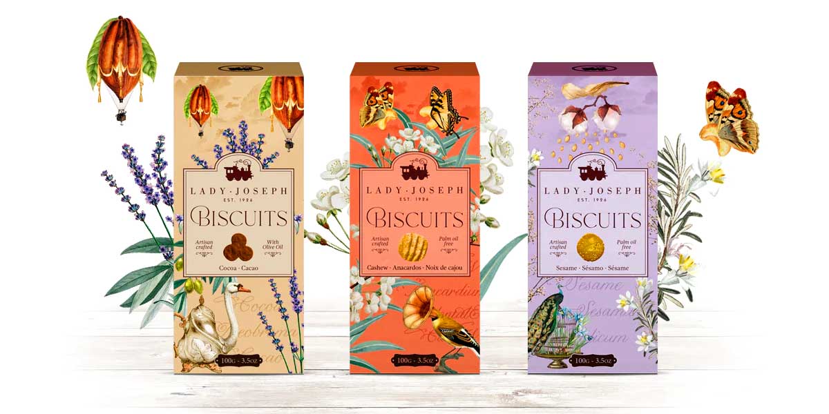 Lady Joseph - Artisan Cookies Discover our artisan cookies, made one at a time using Lady Joseph`s traditional recipe. We select the best ingredients so you can enjoy the best cocoa, delicious and protein-rich cashews and our delicious caramel.