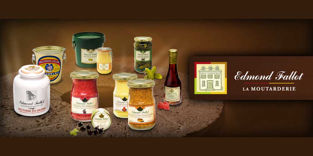 Mustarde Dijon Edmond Fallot Fallot Mustard Mill eshte nje biznes i pavarur familjar ne Burgundi dhe ekziston qe nga viti 1840. Ndersa ka objekte te shkelqyera prodhimi, ajo ka kultivuar gjithashtu njohurite e prodhuesit te mustardes. Mustarde Dijon Edmond Fallot Fallot Mustard Mill eshte nje biznes i pavarur familjar ne Burgundi dhe ekziston qe nga viti 1840. Ndersa ka objekte te shkelqyera prodhimi, ajo ka kultivuar gjithashtu njohurite e prodhuesit te mustardes.