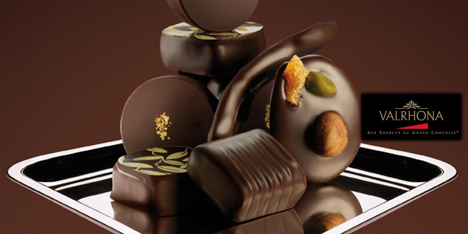 Praline masses such as nougat from Valrhona Different masses with different flavors.