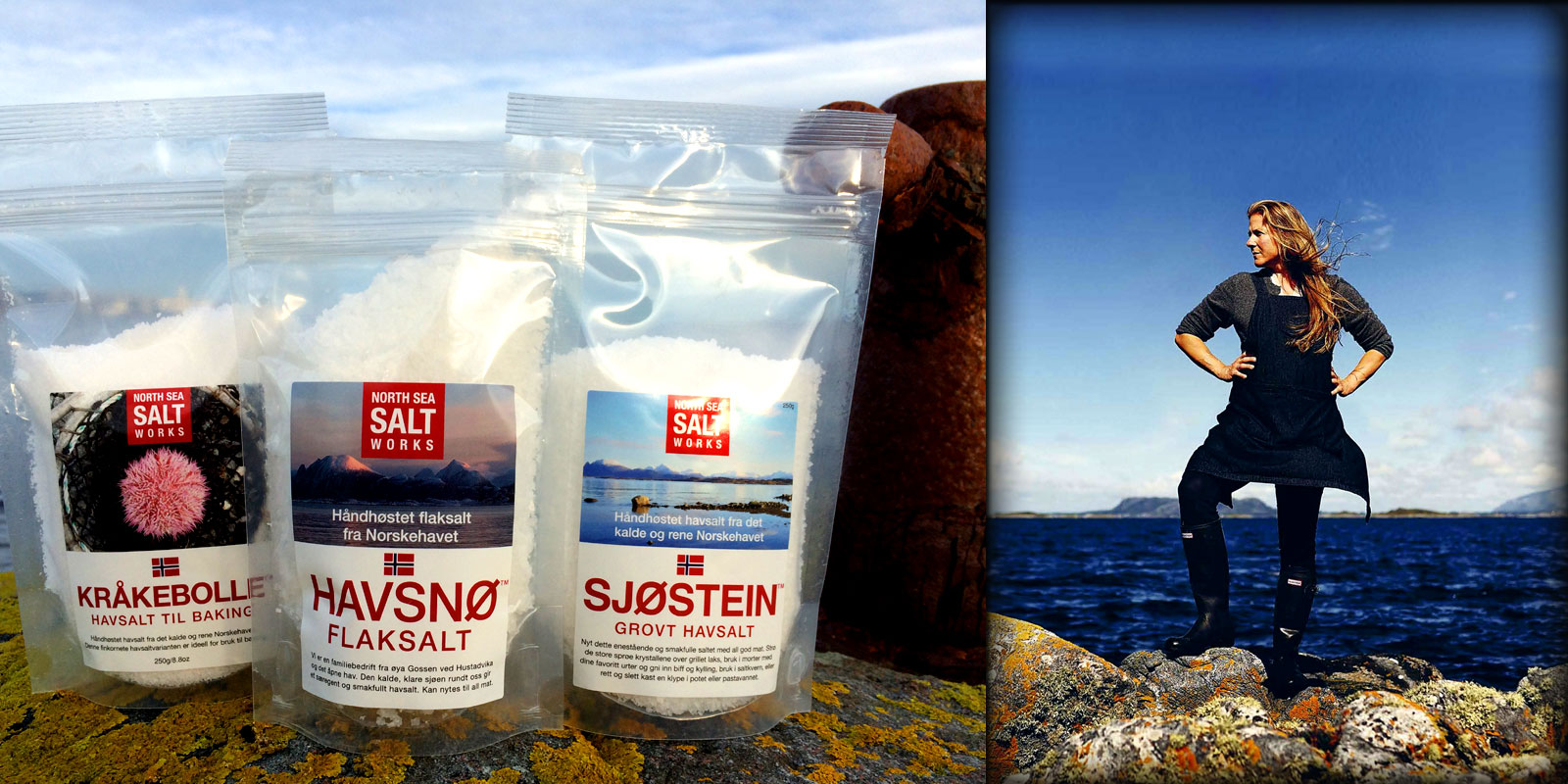 HAVSNO Salt Pohjanmeren suolatehtaista HAVSNO North Sea Salt Works: Koe meren maku tuotteen ja sen tuotannon puhtauden kautta, puhdas Norja.