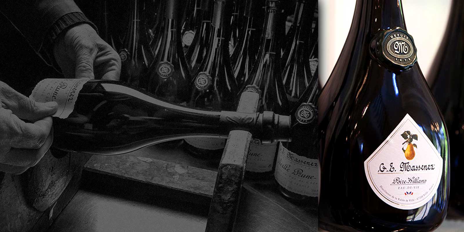Fina alkoholna pica iz destilerije Massenez Povijest destilerije Massenez seze u 1870. godinu, kada je Jean-Baptiste Massenez radio kao destiler u Val de Villeu u Urbeisu.