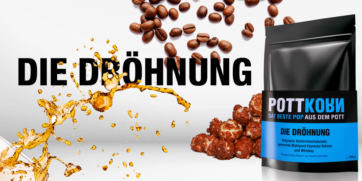 POTTKORN - pukance Rucne vyrabany popcorn vo vlastnej firme na prazenie kavy Mahlgrad v Oberhausene.