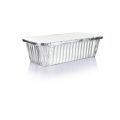 Disposable take away aluminum trays, rectangular with lid, 5.4 x 11 x 21.3 cm, 1 l - 10 hours - carton