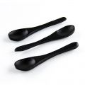 Reusable bamboo coffee spoon, black, 9 cm, dishwasher safe - 10 pc - foil