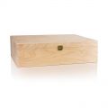 Wine gift packaging wooden box with hinged lid, 3er, 370x258x98mm - 1 pc - box