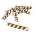 Hohlhippen - Bicolore, two-tone, chocolate / natural stripes, 9 cm - 800g, 250 pieces - Cardboard