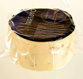 Trüffelkäse (FROMAGGIO con Tartufo), mit Sommertrüffel, Appennino - ca.500 g - Vakuum Trüffelkäse (FROMAGGIO con Tartufo), mit Sommertrüffel, Appennino - ca.500 g - Vakuum