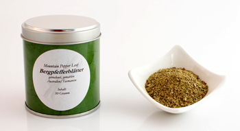 Bergpfefferbl�tter aus Tasmanien, Mountain Pepper Leaf, Altes Gew�rzamt, Ingo Holland - 50 g - www.gourmet-versand.com
